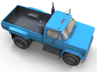 Heavy truck pickup Low-poly 3D model