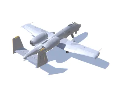 A-10 Thunderbolt Jet Fighter Aircraft Low-poly 3D model