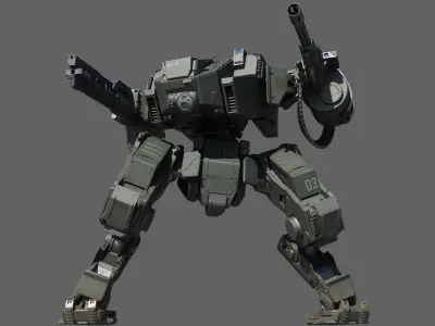 Mech Fighter texture 3D model
