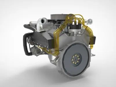 Marine Engine V8 3D model