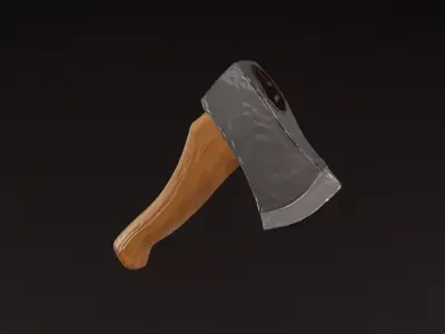 Low Poly Fantasy Axe - Game-Ready PBR 3D model