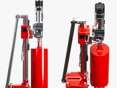 Concrete Diamond Core Cutting Drill Machine 3D model