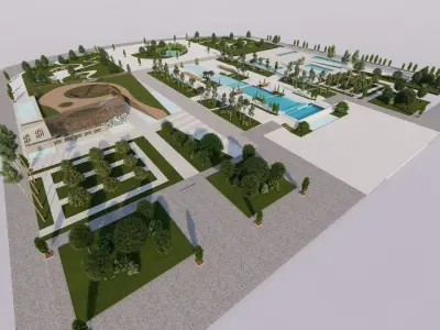 park-public park-Private Park Landscape 3D model 6