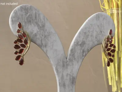 Gold Jewelry on Stand Collection 3D model