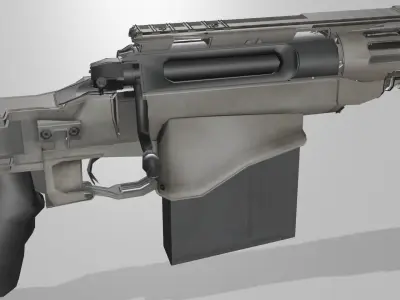 Remington Modular Sniper Rifle MSR Low-poly 3D model