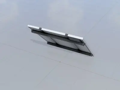 Solar module version 3 2x2m tilt angle 40 degrees without stand Low-poly 3D model