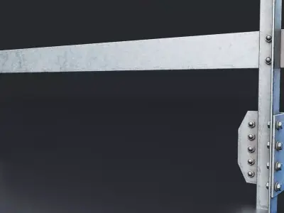 Modular Metal Guardrail Set Low-poly 3D model