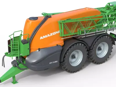 Amazone UX 11201 Trailed Field Sprayer Low-poly 3D model