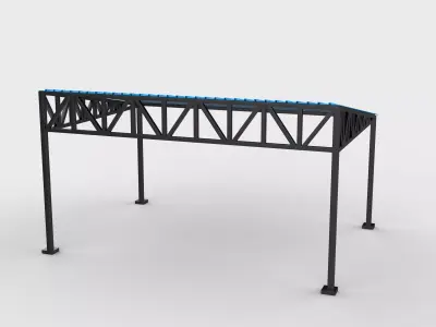 steel frame carport 03 3D model