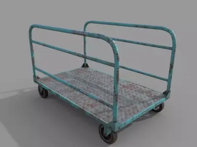 Old Platform Trolley B Low-poly 3D model