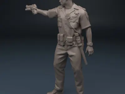 Policeman 75mm 120mm 3D print model