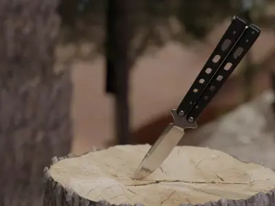 Butterfly knife Low-poly 3D model