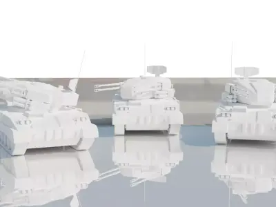 Falconer AA Tank Low-poly 3D model