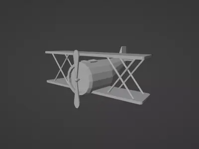 Low Poly Cartoon Biplane 3D model