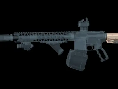  Kriss DEFIANCE AR 15 DS150 Stock Low-poly 3D model