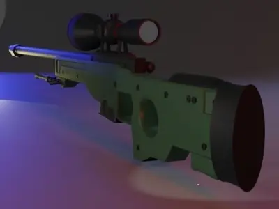 Sniper rifle AWP Low-poly 3D model