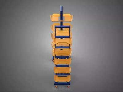 VERTICAL UP SHOP SHELVING STORAGE CART RACK TIERED WHEELS CASTOR 3D model