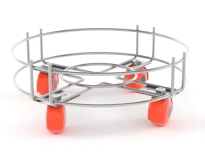 Stainless Steel Cylinder Trolly Free 3D model