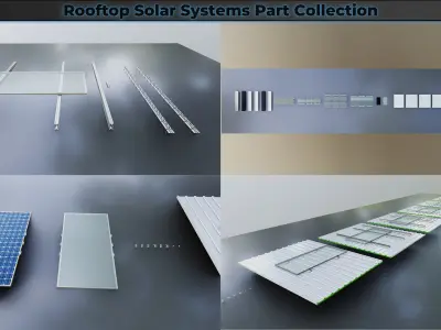 Rooftop Solar Systems Part Collection 3D model