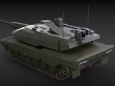 KF-51 Panther German Main Battle Tank Green 3D model