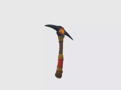 Flameforge Pickaxe Low-poly 3D model