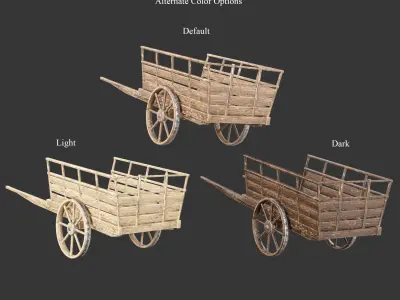 Medieval Transport Cart Medium Low-poly 3D model