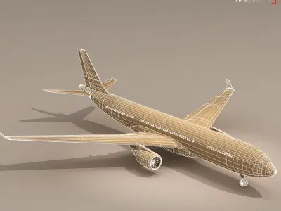 Airbus A330-200 Air France Plane 1 3D model