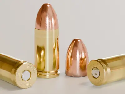 9mm x 19 Luger Parabellum Bullet Cartridge 3D model