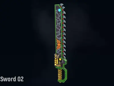 AC Chain Sword 02 Low-poly 3D model
