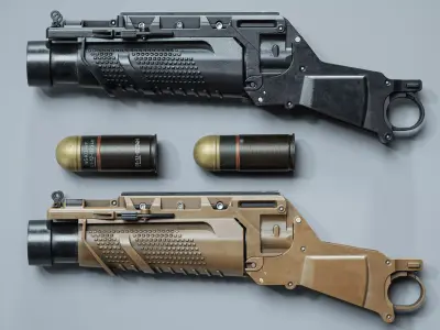 grenade Launcher FN 40 GL modular pack Low-poly 3D model