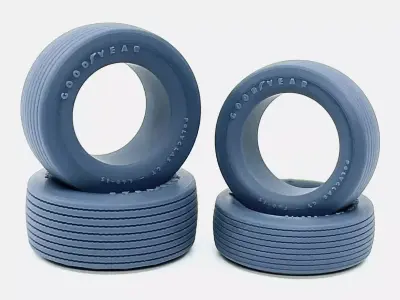 Goodyear Polyglas Tires - 4 Sizes 3D print model