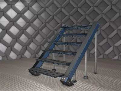 Sci-Fi Stairs - 16 - Blue Version Low-poly 3D model