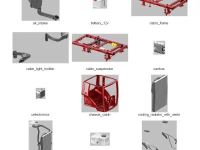 DOSCH 3D - Agricultural Tractor Details 3D model