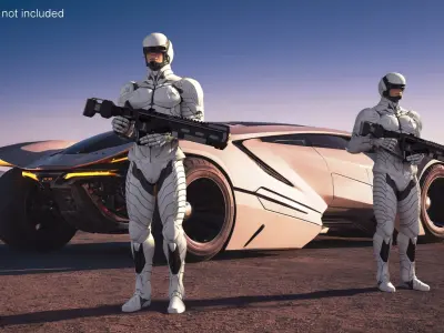  Sci Fi Soldier with Assault Rifle 