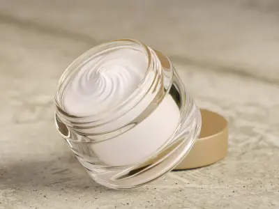 Cosmetic Cream Jar Glass Skincare Container  3D model