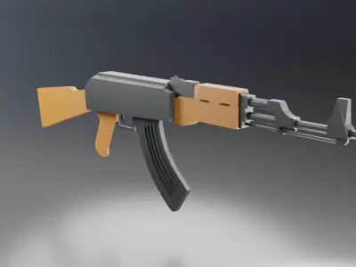 Modular Ak-47 Low Poly Low-poly 3D model