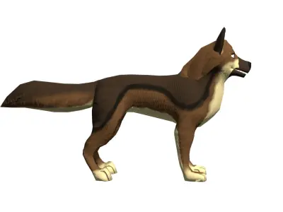 Stylized Dog Game Ready Rigged Low-poly 3D model