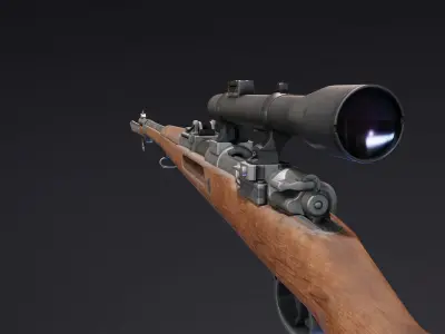 Gewehr 98 Low-poly 3D model