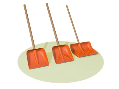 Three shovels 3D model