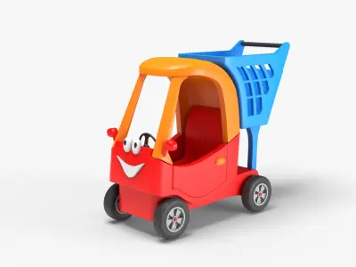 Shopping Cart Low-poly 3D model purchase