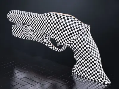 Denim Hyper Pistol Low-poly 3D model