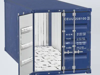 Container 20ft Blue 3D model