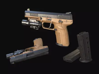 FN Five-seveN MK2 FDE pistol Low-poly 3D model
