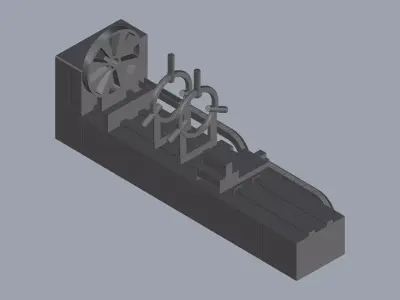 Lathe Machine with DRO 2  3D model