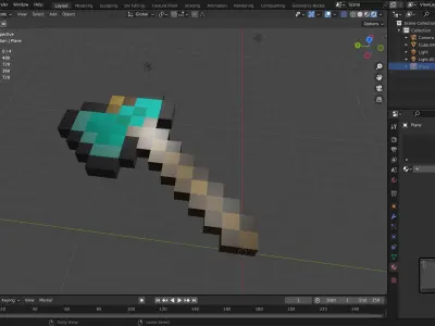 Minecraft axe  Free low-poly 3D model