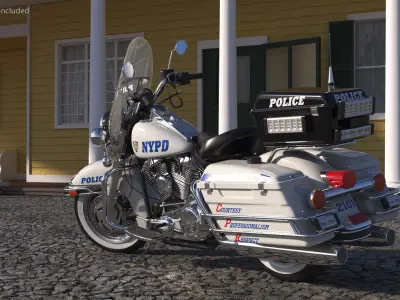 NYPD Motorcycle is Parked  purchase 3D model
