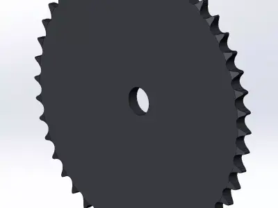 Roda Dentada Plana para Corrente ANSI 40 Modelo Cad  Low-poly 3D model