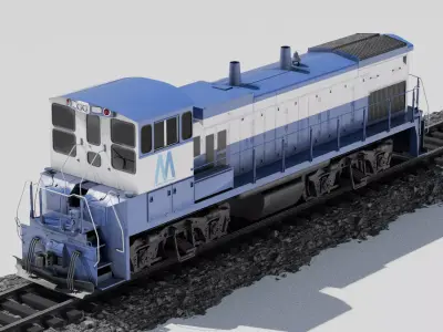 EMD MP15AC Locomotive Long Island Low-poly 3D model