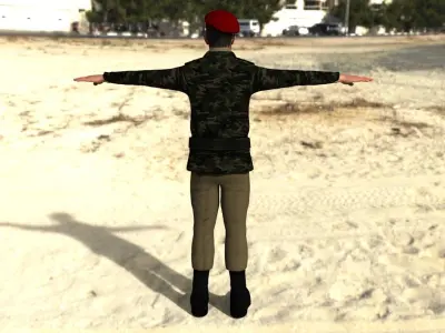 Army commandor Low-poly 3D model