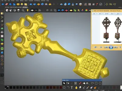 Cross antique carved jewel 3D print model